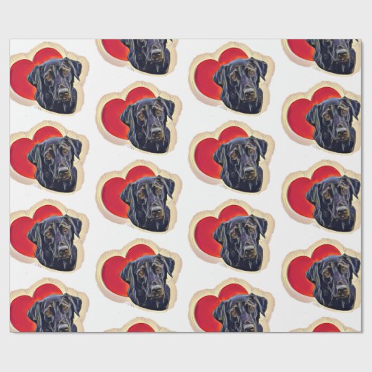 Labrador Retriever Heart Cadeaupapier (Vlak)