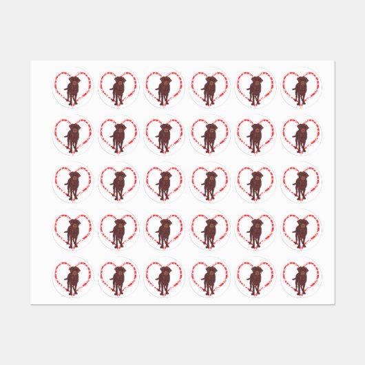 LABRADOR RETRIEVER HEART LABELS (Vel)