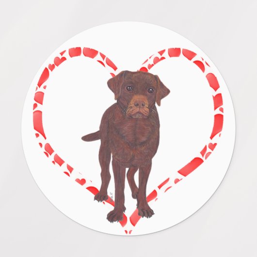 LABRADOR RETRIEVER HEART LABELS (Design 2)