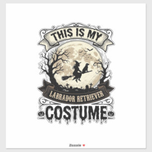 Labrador Retriever Heks Halloween Kostuum Shirt_1 Sticker