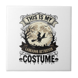 Labrador Retriever Heks Halloween Kostuum Shirt_1 Tegeltje