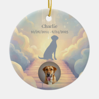 Labrador Retriever-herdenkingsornament – Voeg foto Keramisch Ornament