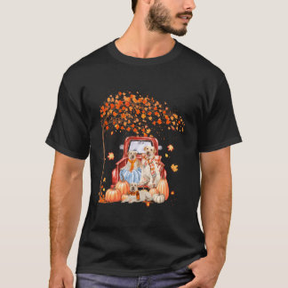 Labrador Retriever Herfst Truck Pompoen Maple Leaf T-shirt