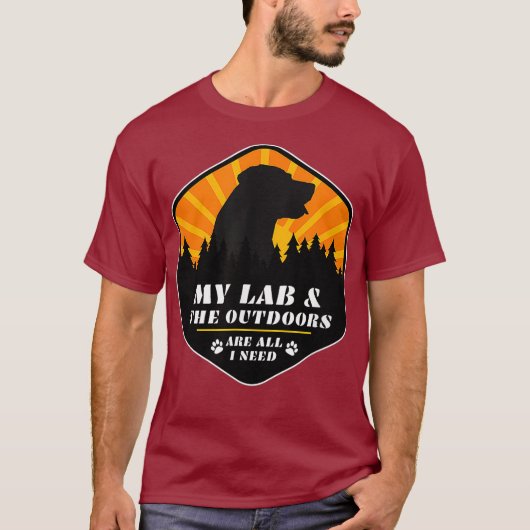 Labrador Retriever Hiking Tshirt for Lab Lovers (Voorkant)