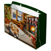 Labrador Retriever Holiday Card Groot Cadeauzakje (Achterkant Gekanteld)