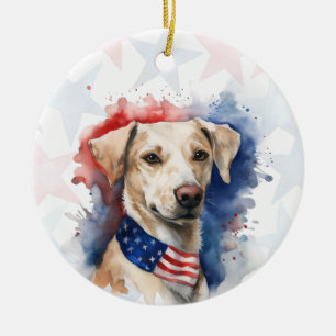 Labrador Retriever Hond, 4 juli Persoonlijk Keramisch Ornament