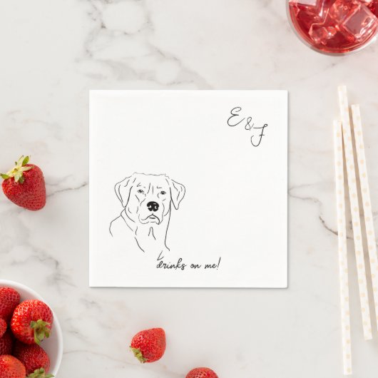 Labrador Retriever Hond Bruiloft Papier Servet (Insitu)