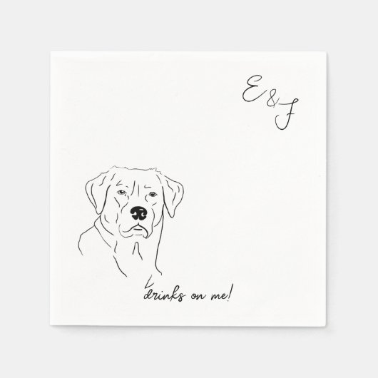 Labrador Retriever Hond Bruiloft Papier Servet (Voorkant)