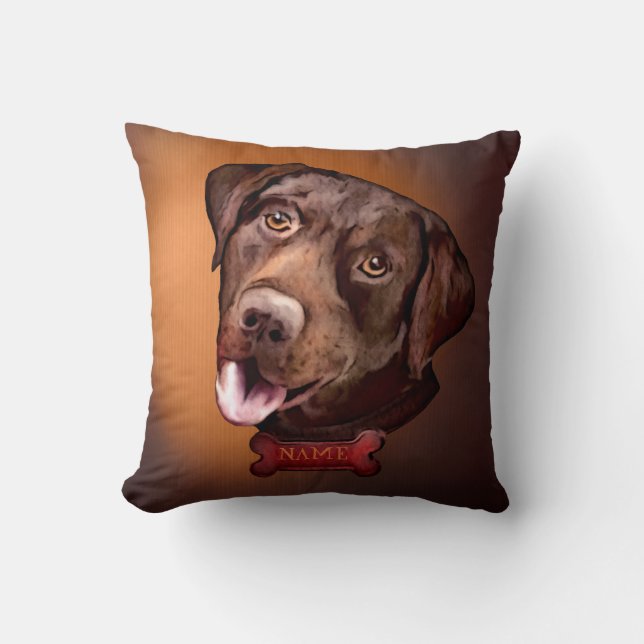 Labrador retriever hond - bruine vintage kussens (Voorkant)