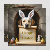 Labrador retriever hond en de boodschap feestdagenkaart (Voorkant / Achterkant)