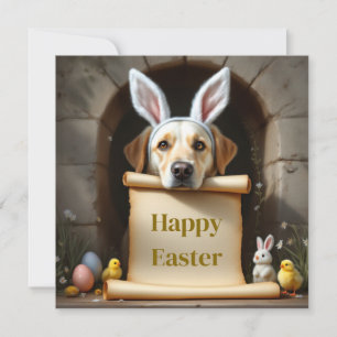 Labrador retriever hond en de boodschap feestdagenkaart