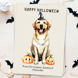 Labrador Retriever Hond Gelukkig Halloween Feestdagenkaart