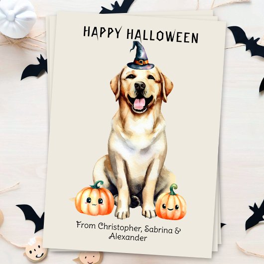 Labrador Retriever Hond Gelukkig Halloween Feestdagenkaart