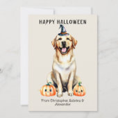 Labrador Retriever Hond Gelukkig Halloween Feestdagenkaart (Voorkant)