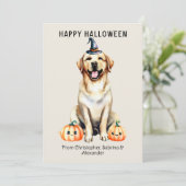 Labrador Retriever Hond Gelukkig Halloween Feestdagenkaart (Staand voorkant)