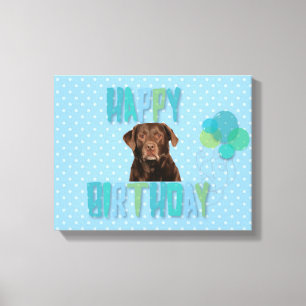 Labrador Retriever Hond Gelukkige Verjaardag Canvas Afdruk