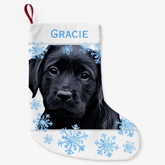 Labrador Retriever Hond Gepersonaliseerde Kerstmis Kleine Kerstsok (Voorkant)