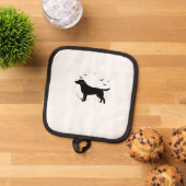 Labrador Retriever Hond Halloween Maan Silhouet Pannenlap (Top down)