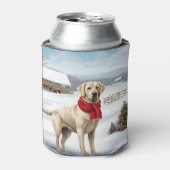 Labrador Retriever Hond in Sneeuw Kerstmis Blikjeskoeler (Blikje Voorkant)