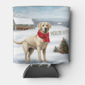 Labrador Retriever Hond in Sneeuw Kerstmis Blikjeskoeler (Voorkant)