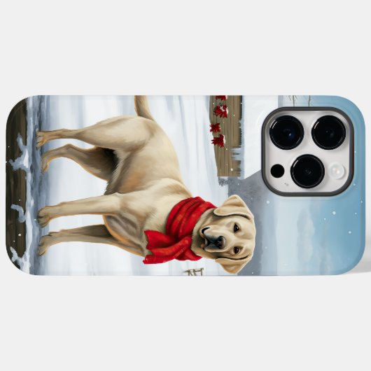 Labrador Retriever Hond in Sneeuw Kerstmis Case-Mate iPhone Case (Achterkant (horizontaal))