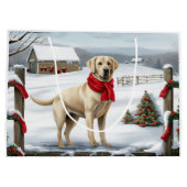 Labrador Retriever Hond in Sneeuw Kerstmis Groot Cadeauzakje (Achterkant)