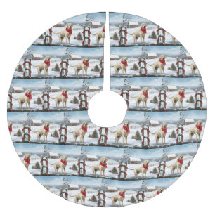 Labrador Retriever Hond in Sneeuw Kerstmis Kerstboom Rok