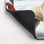 Labrador Retriever Hond in Sneeuw Kerstmis Muismat (Hoek)