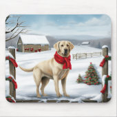 Labrador Retriever Hond in Sneeuw Kerstmis Muismat (Voorkant)