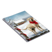 Labrador Retriever Hond in Sneeuw Kerstmis Notitieboek (Rechterzijde)