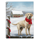 Labrador Retriever Hond in Sneeuw Kerstmis Notitieboek (Voorkant)