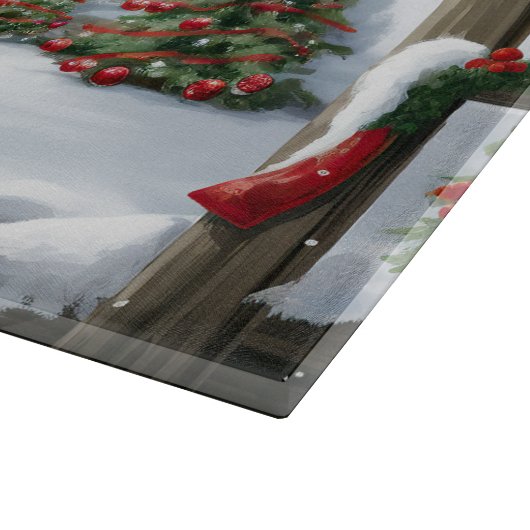 Labrador Retriever Hond in Sneeuw Kerstmis Snijplank (Hoek)