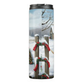 Labrador Retriever Hond in Sneeuw Kerstmis Thermosbeker (Achterkant)