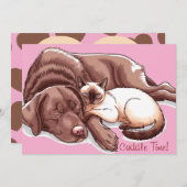 Labrador Retriever Hond Kat Knuffel Kerstkaart (Voorkant / Achterkant)