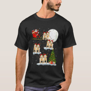 Labrador Retriever Hond Kerstman slee Flying Funny T-shirt