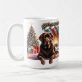Labrador Retriever Hond Kerstmis Gezellige vakanti Koffiemok (Links)