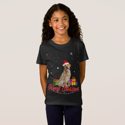 Labrador Retriever Hond Kerstmis Kerstmis L T-shirt (Voorkant volledig)