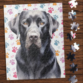 Labrador Retriever Hond Kleurrijke Paw Prints Legpuzzel