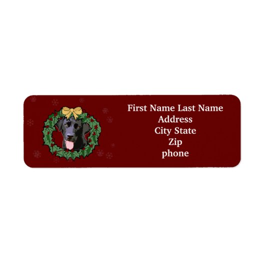 Labrador Retriever Hond: Lab Hond voor Kerstmis Etiket (Voorkant)