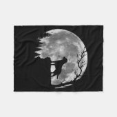 Labrador Retriever Hond Maan Silhouet Halloween Fleece Deken (Voorkant (Horizontaal))