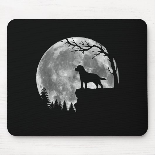 Labrador Retriever Hond Maan Silhouet Halloween Muismat (Voorkant)