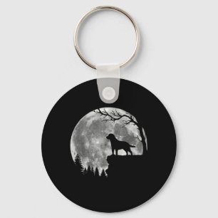 Labrador Retriever Hond Maan Silhouet Halloween Sleutelhanger
