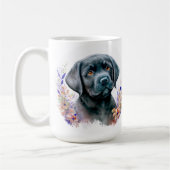 Labrador Retriever Hond Moderne Bloemen Puppy Koffiemok (Links)