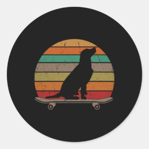 Labrador Retriever Hond Op Skateboard Grappige Ska Ronde Sticker