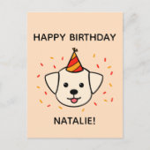 labrador retriever hond | Oranje Verjaardagsgroet Briefkaart (Voorkant)