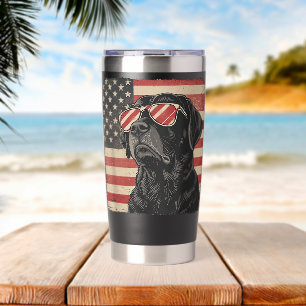 Labrador Retriever Hond Patriottische 4 juli Manne Geïsoleerde Drinkbeker