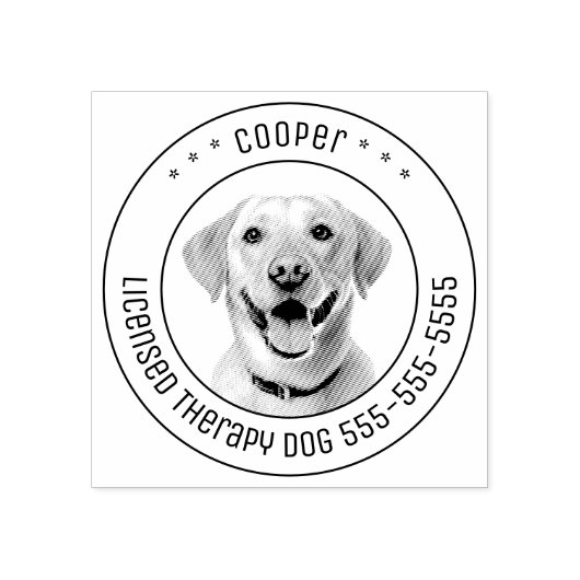 Labrador Retriever Hond Pet Foto Rond Rubberstempel (Afrduk)