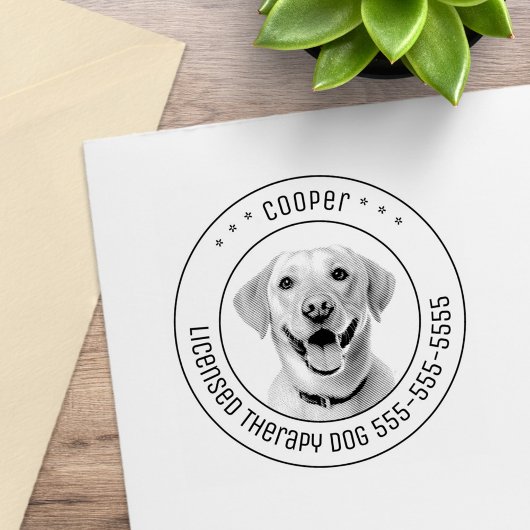 Labrador Retriever Hond Pet Foto Rond Rubberstempel