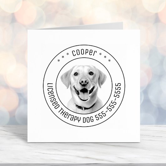 Labrador Retriever Hond Pet Foto Rond Zelfinktende Stempel