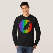 Labrador Retriever Hond Regenboog Silhouet T-shirt (Voorkant volledig)